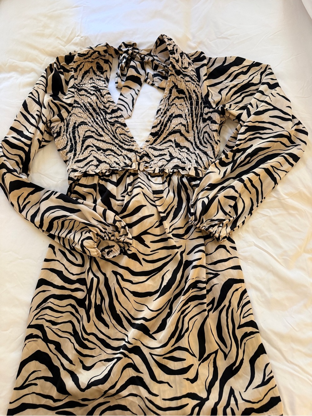 Show me your mumu silk zebra mini dress